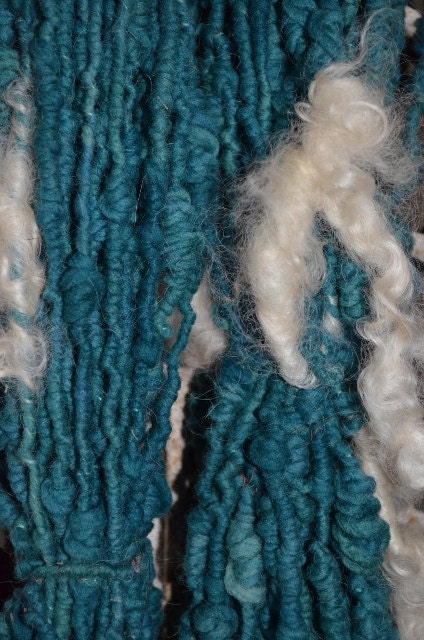 handspun art yarn, sheep in the meadow