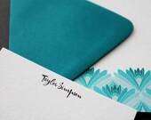 personalized stationery, lotus, notes - set (10)