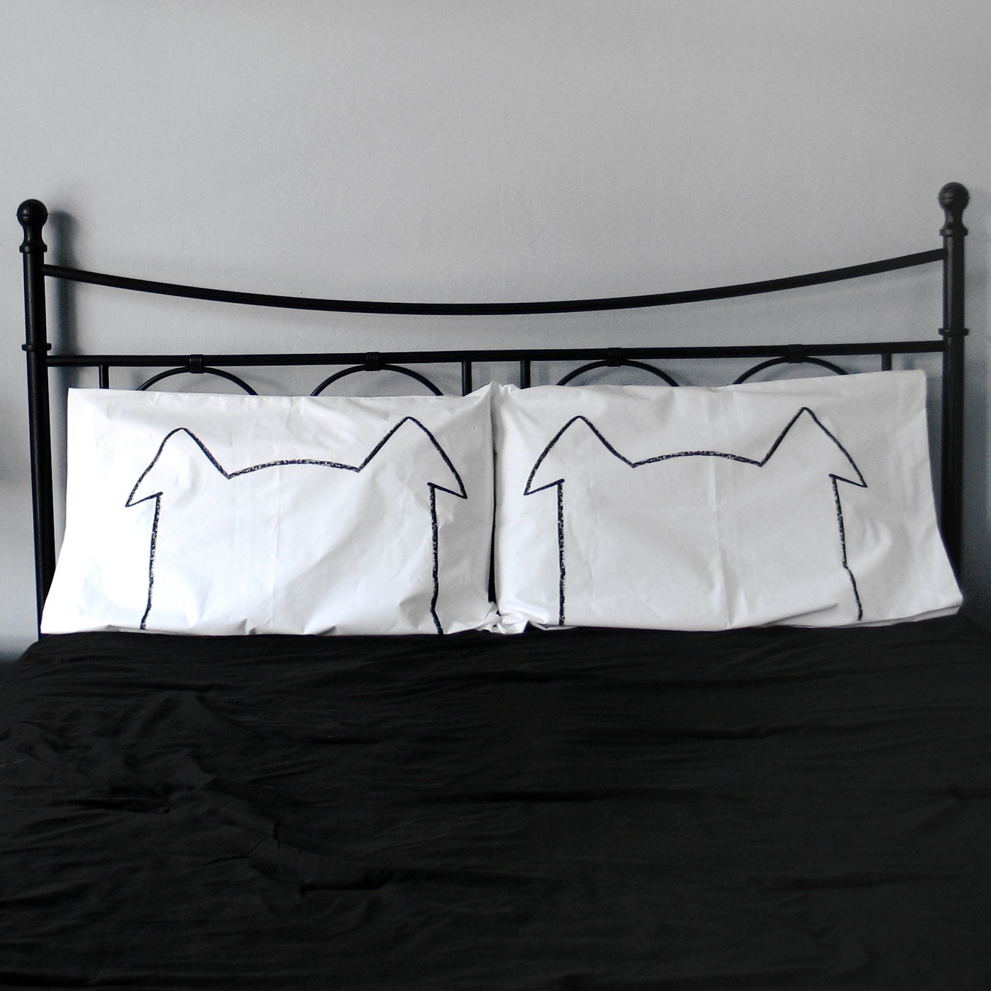 As seen in Modern  Dog  Magazine - His & Hers Dog Nap Pillow case Set : 300TC - home decor, bedding, hand-printed, made in usa, pet lover