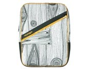 Black White Woodgrain Cotton / Vinyl Backpack