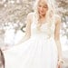 Marchesa: Ivory Empire Waist Full Skirt Bohemian Boho Hippie Wedding Dress