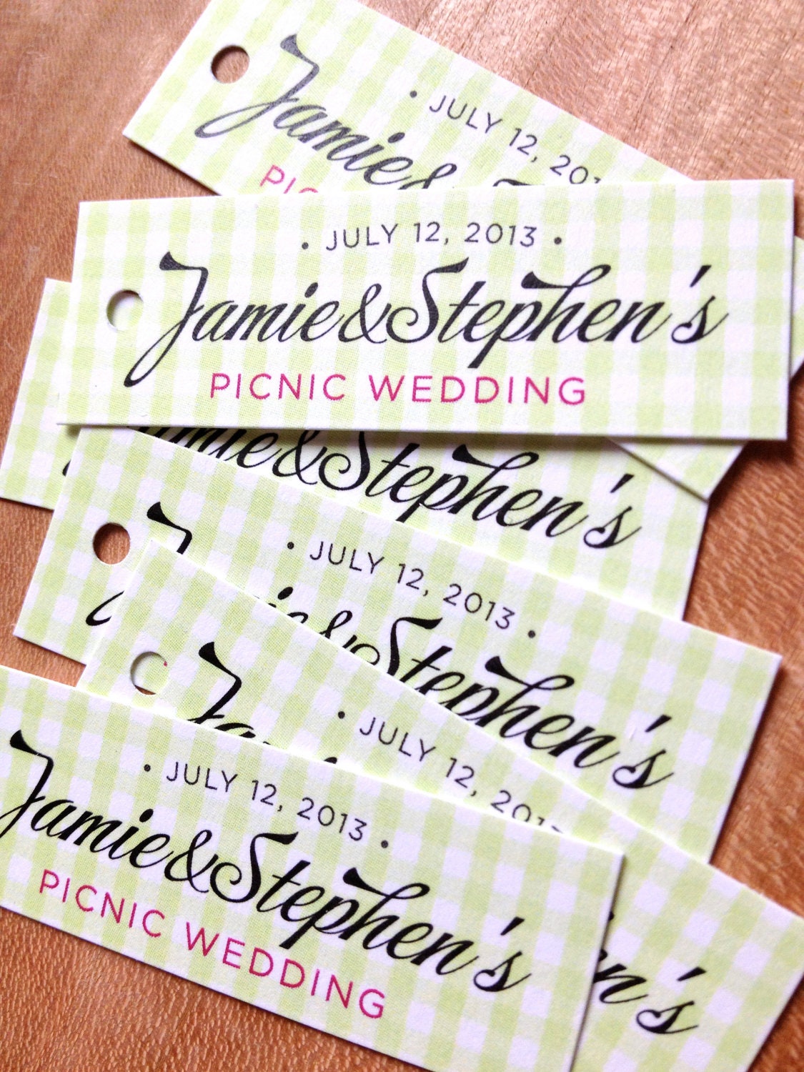 Gingham Wedding Favor Tags - Plaid Thank you tags - Wedding Gift Tags - Set of 50