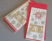8 Unused Vintage 1950s Embossed Parchment Christmas Cards  Instant Collection Ephemera Great Scrapbook Supplies