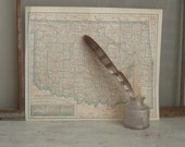 vintage map Oklahoma 1925