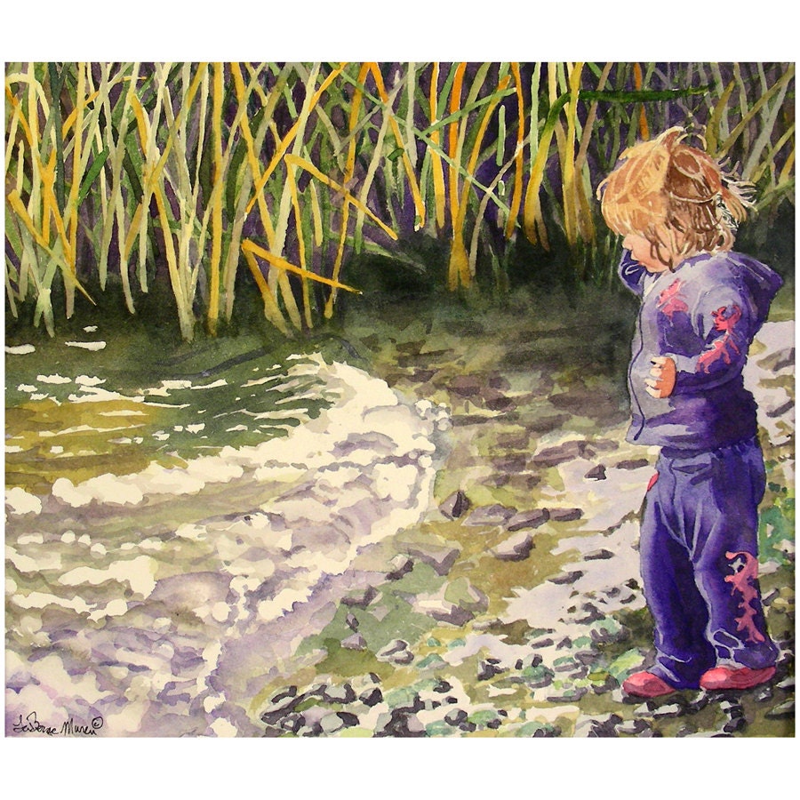Art Watercolor Painting Custom Child Portrait of People Original Commissioned Painting from your Photos 11 x 14 Under 150