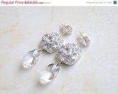 15% Off Sale Bridal Earrings Ivanka Trump Swarovski Crystal Teardrop CZ Chandelier Earrings Stud Wedding Jewelry