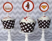 Superman Birthday Cupcake Topper Kit