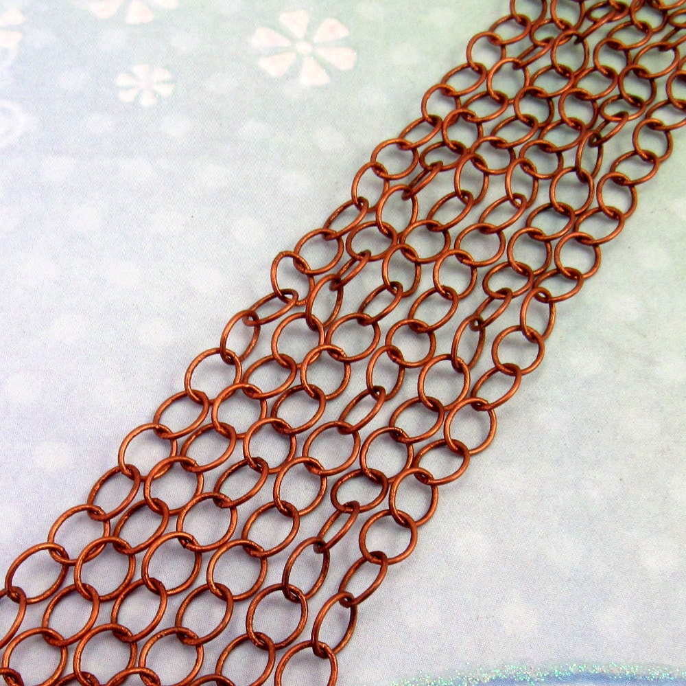 Cable Chain 6mm, Soldered, Antique Copper 3' AC136