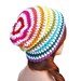Crochet Slouch Rainbow Beanie- Ultimate Slacker Striped Beanie Hat- Pride