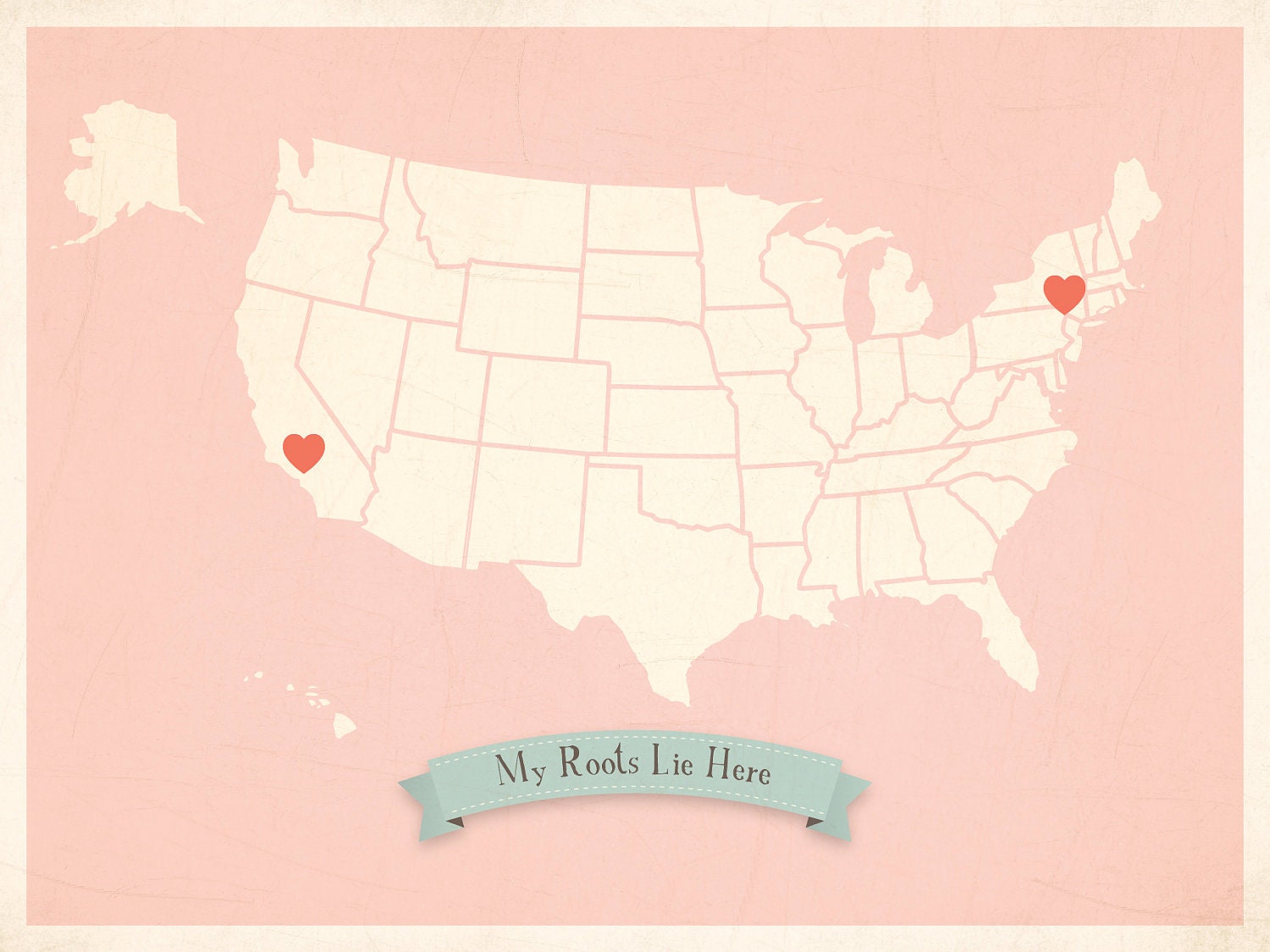 Choose Your Country Personalized Vintage Map Wall Art 11x14
