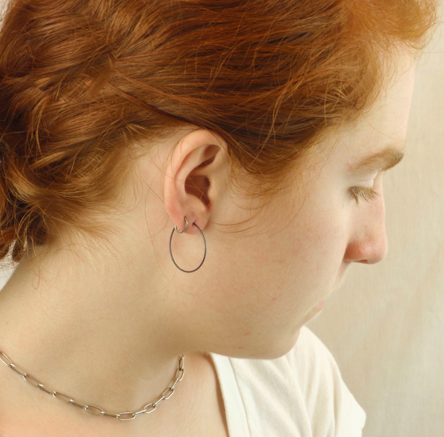 Niobium Earrings - Hypo Allergenic - Medium  40mm Hoops - 20 gauge - YOU Pick Color