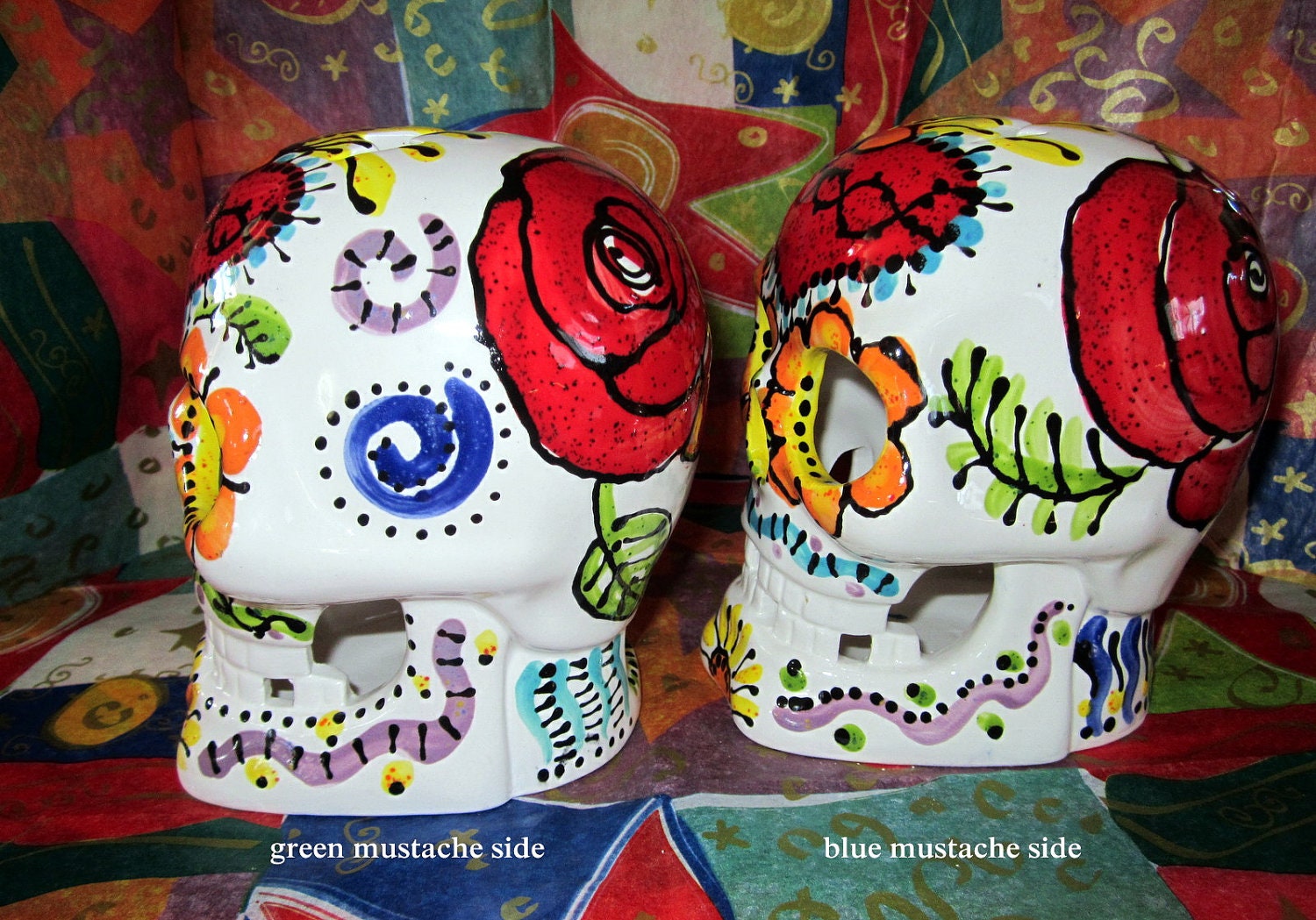 Sugar Skull Candle Luminaria for Day of the Dead and Year Round