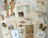 Children Themed Ephemera Pack All Vintage 28 Pieces Mixed Media Supplies