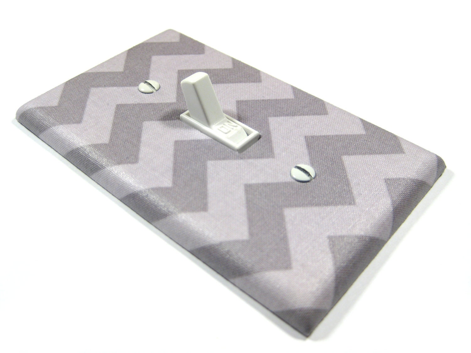 Dark and Light Gray Chevron Stripes Home Decor Light Switch Cover Grey Switchplate Dimmer Switch Plate Outlet - BLAKE PATTERN -