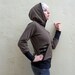 Hoodie sweatshirt for women brown fleece cotton