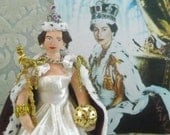 Queen Elizabeth ll on Coronation Day Doll Miniature Historical Collectible