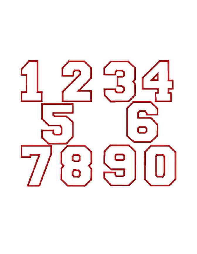 5 Min. INSTANT Download - Varsity Numbers applique embroidery design - 6 sizes