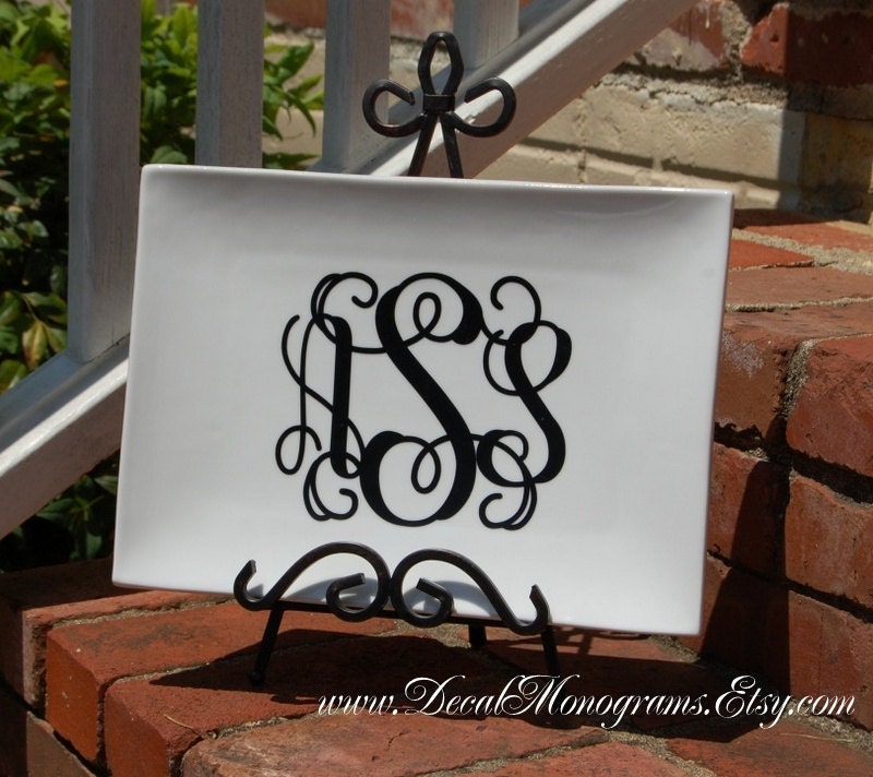 Monogrammed Vinyl Decal  8 inch wide