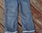 Halloween Girls CANDY CORN  ribbon fringe jeans   sizes 6 - 9 - 12 -18 -24 mth -2 -3 -4 -5 - 6 - 7
