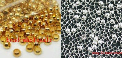 500pcs silver/golden copper rondelle crimp end findings diy spacer beads for making jewelry