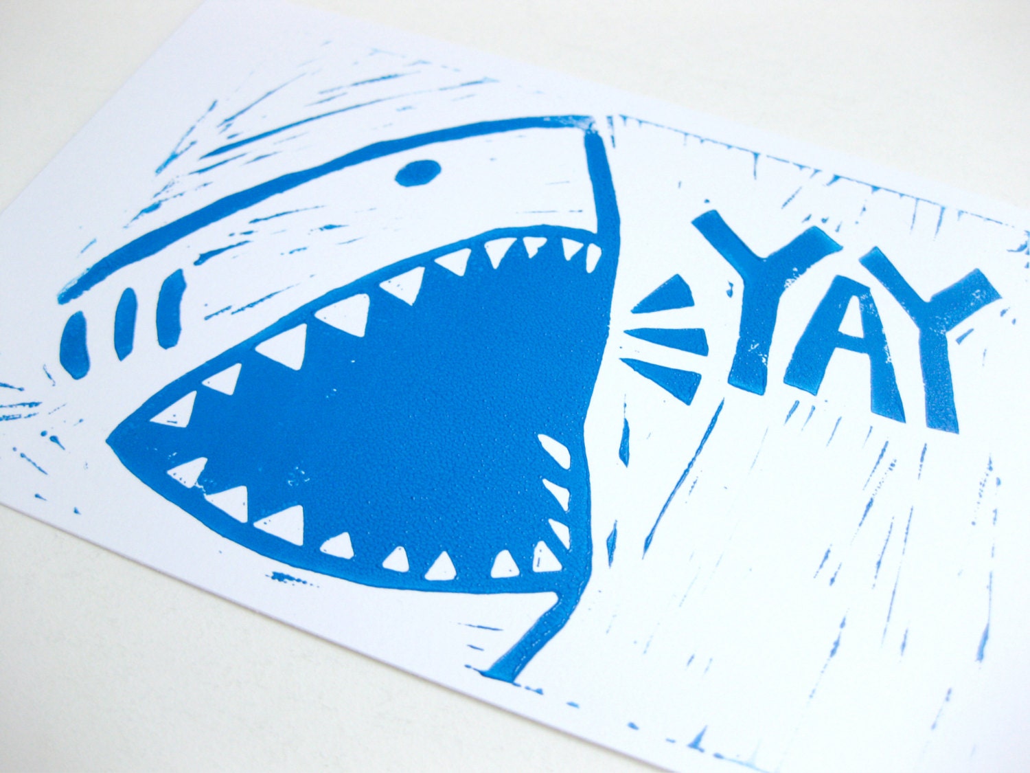 Linocut Print // Shark