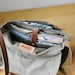 Waxed Canvas Satchel // The Small Satchel in Slate with Leather Straps