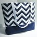 the Tote . Standard size . Chevron beach bag . Navy Blue and White . chevron tote . Single-Size . great bridesmaid gifts