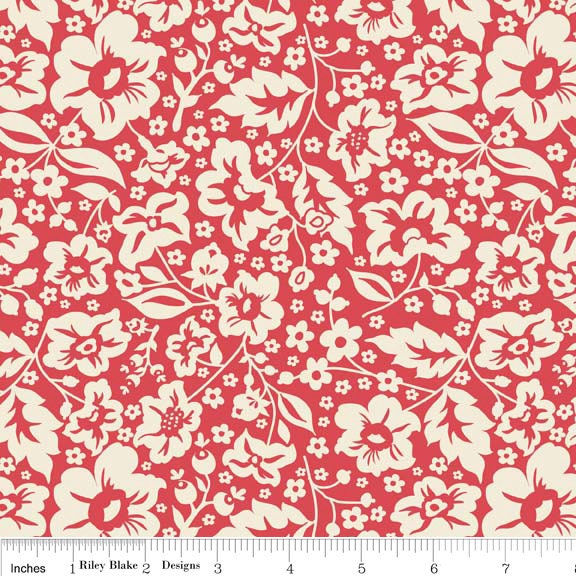 The Sweetest Thing  Floral Red - 1/2 Yard