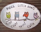 Little Hoots dish- up to 4 owls - Mom - Nana - Grandma - Dad - Grandpa