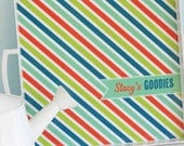 Personalized Serving Trays Bright Bold Designs Stripes and Polka Dots