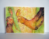 Green Split 8" x 10" watercolor painting on paper