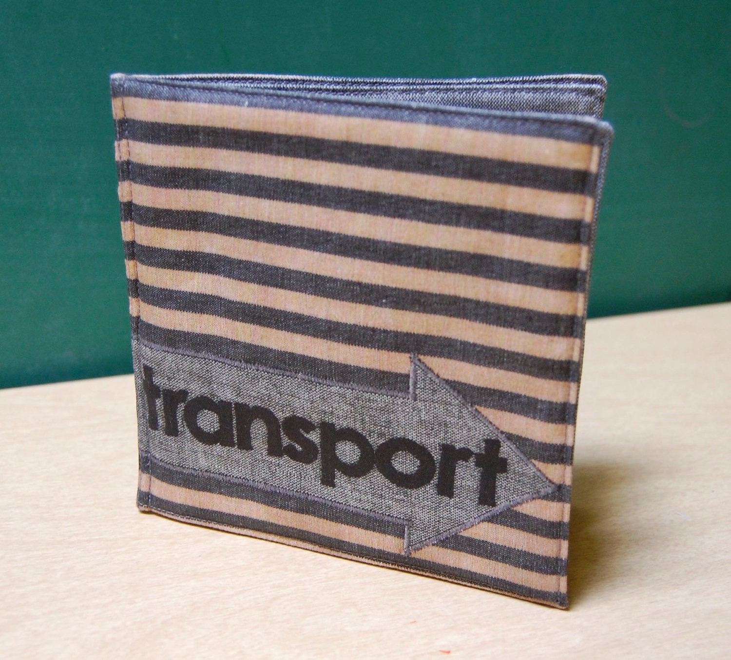 Transport Soft Book, printed on organic cotton
