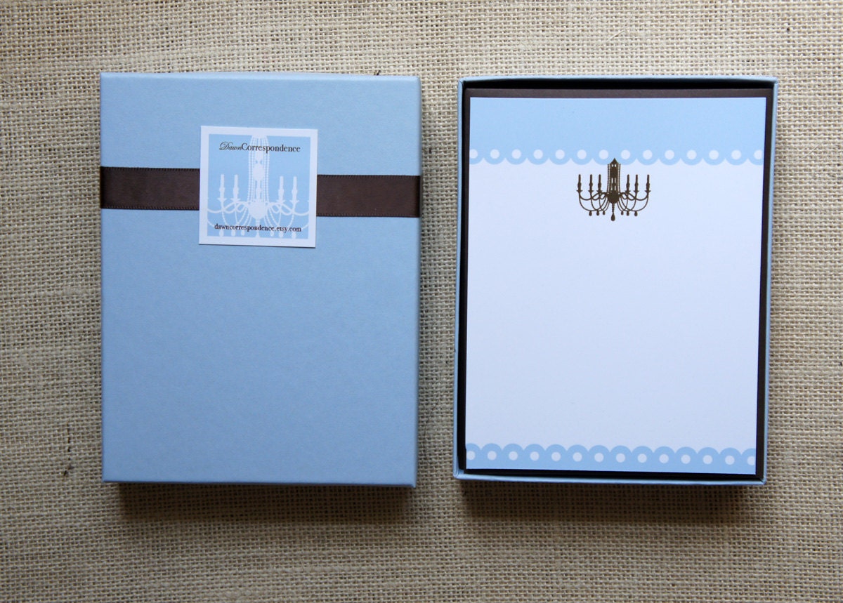 SALE Blue Chandelier Gift Box