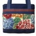Farrah Handbag - Navy Canvas with Hydrangeas