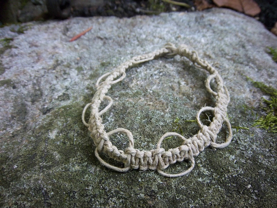 Natural Looped Knot Hemp Anklet