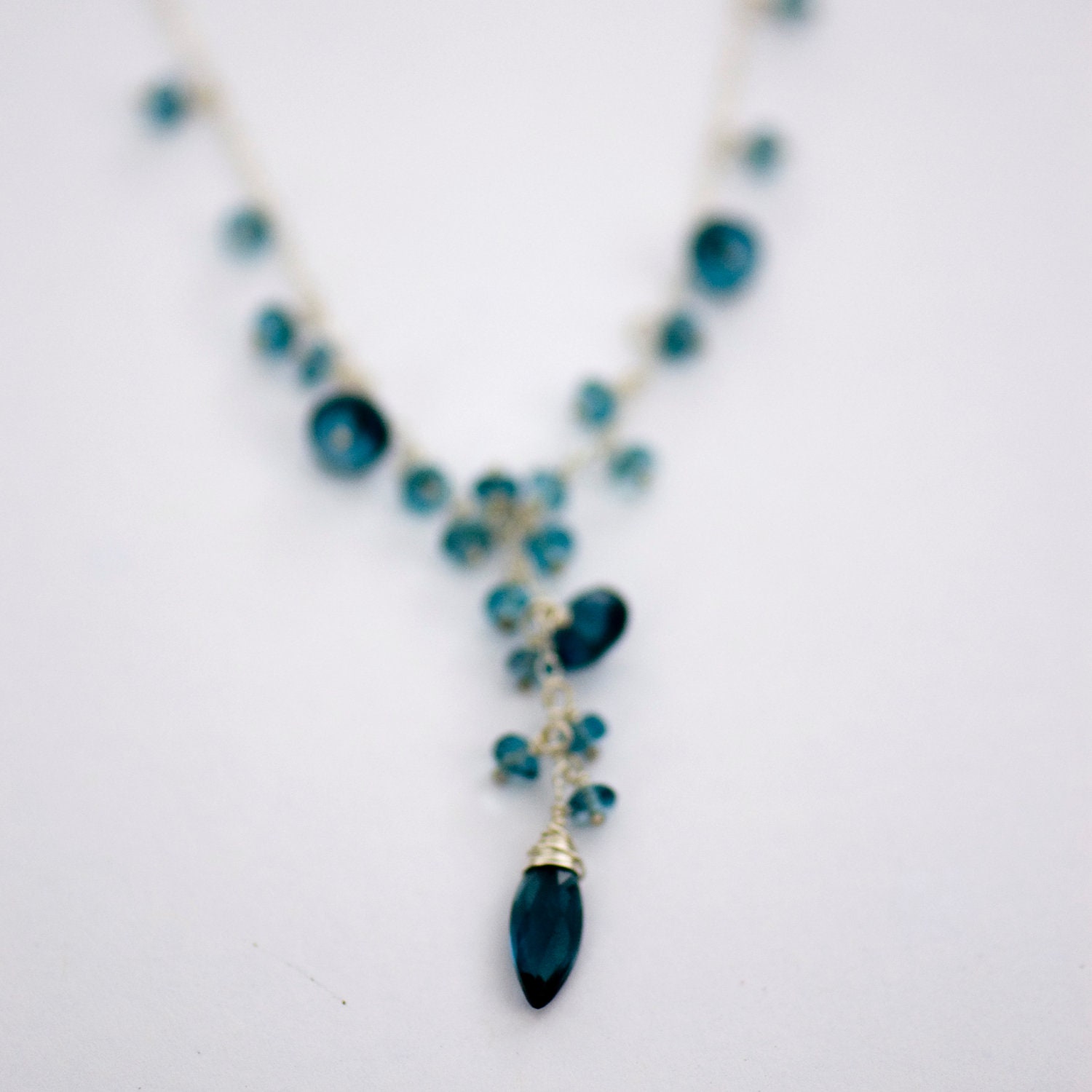 Blue Topaz Cascading Necklace