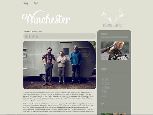 Premade Blogger Template Winchester