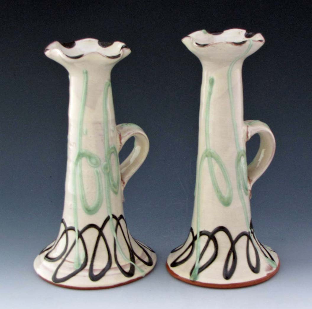 Candlestick Candle Holders Ceramic Terracotta
