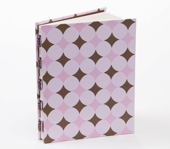 Pink and brown handmade journal, small notebook