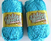 Wool, soysilk blend yarn with metallic fiber, turquoise, SWTC Vegas,
