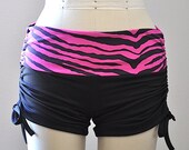 SXY FITNESS Pink Zebra Hot Yoga Shorts Roller Derby Item 4497