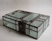 Jewelry box - patchwork of clear patterned glass
