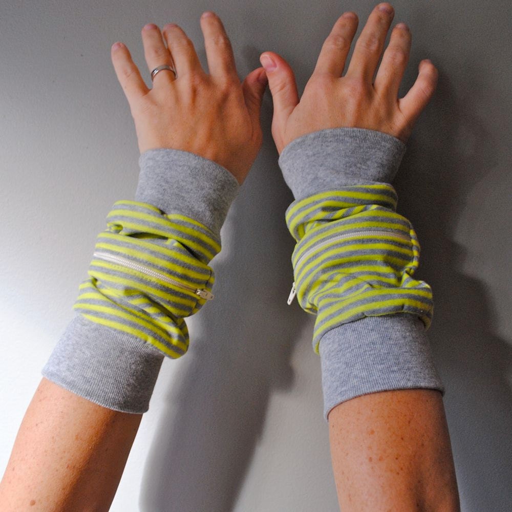Wrist Warming Wallet - Neon Stripes