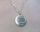 Swirl Tree Silver Necklace Hippie Boho Fashion