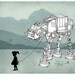 My Star Wars AT-AT Pet - Digital Art Print 5" X 7" ( Star Wars art print / Star Wars , ATAT print )
