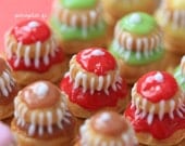 French Pastry Raspberry Religieuse  - 1/12 Dollhouse Scale Miniature Food