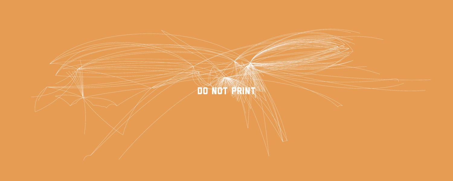Worldwide Airline Route Map (Line Art) 8 x 20 Print