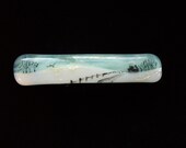 Winter Landscape fused glass barrette