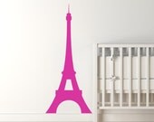 Paris Decor Eiffel Tower Wall Decal  Girls Shabby Chic Nursery, urban apartment , modern vinyl art