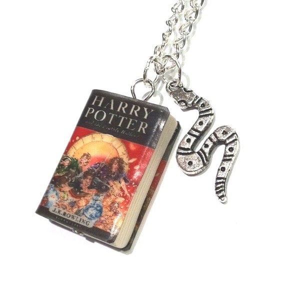 Harry PotterAnd theDeathlyHallows Necklace with Book Charm and Snake Charm